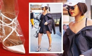 Vetëm Rihanna mund t’i bëjë këto këpucë të mbështjella me plastikë të duken në modë (Foto)