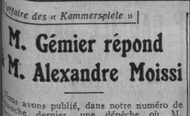 Letra e aktorit francez, Firmin Gemierit: E mirëpres dhe do ta duartrokas Aleksandër Moisiun