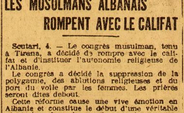 Mediat franceze më 1923: Myslimanët shqiptarë shkëputen nga Kalifati