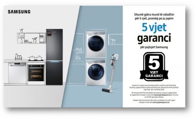 Samsung shpërblen klientët: 5 vjet garanci për frigoriferët dhe makinat larëse!