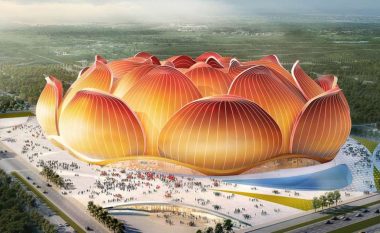 Kina po ndërton stadiumin e paparë deri tani në formë të lules, i cili i ndryshon ngjyrat