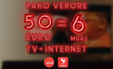 IPKO sjell pakon verore (TV + internet) me super çmim – vetëm 50 EUR pēr 6 muaj