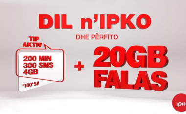 IPKO me ofertë super atraktive për klientët e rinj të telefonisë mobile – 20GB internet FALAS!