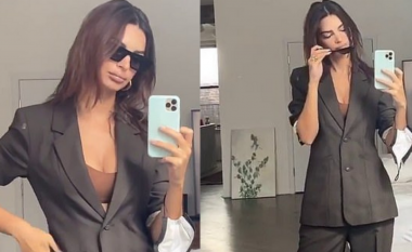 Emily Ratajkowski vesh kostumin e përsosur të vjeshtës