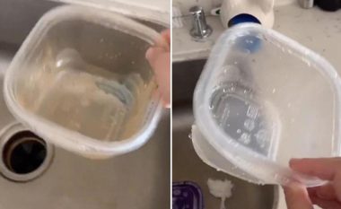 Një hile e thjeshtë: Hiqni vajin dhe njollat nga enët plastike në më pak se një minutë