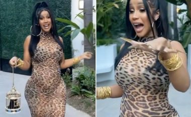 Cardi B shfaq barkun e rrumbullakosur në një fustan të ngushtë