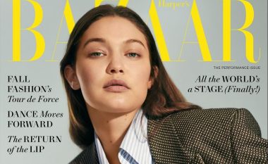 Gigi Hadid vishet në mënyrë të veçantë teksa pozon për kopertinën e Harper’s Bazaar