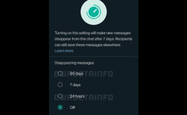 WhatsApp punon në mesazhe që zhduken në 90 ditë