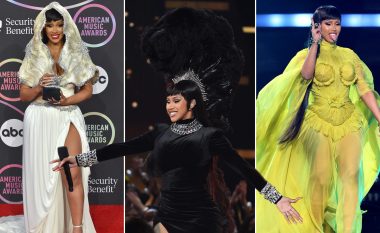 Nga puplat te maskat e fytyrës: Të gjitha pamjet e Cardi B në American Music Awards 2021