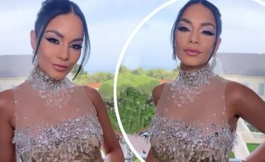 Vanessa Hudgens mahnit me një fustan të zbukuruar me xhevahire teksa ndan një video të mrekullueshme nga “amfAR Gala”