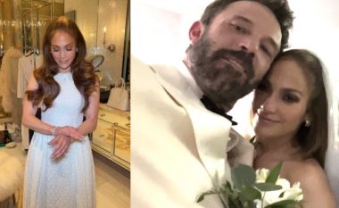 Jennifer Lopez vesh fustanin e nusërisë nga një film i vjetër për t’u martuar me Ben Affleck