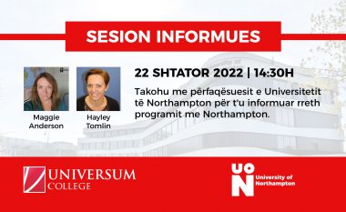 Kolegji Universum organizon Sesion Informues për diplomë angleze nga University of Northampton