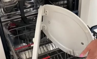 Influencueset ngjallin reagim pasi pastrojnë ulësen e tualetit me makinë të larjes bashkë me enët