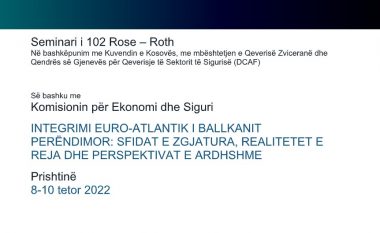 Nesër filllon punimet Seminari i 102-të Rose-Roth i Asamblesë Parlamentare të NATO-s