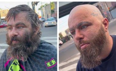 Frizeri amerikan i ofron qethje falas të pastrehut, e transformon plotësisht