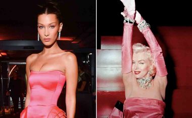 Bella Hadid me flokët bionde platin duket si Marilyn Monroe