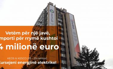 KEDS/KESCO importoi 4 milionë euro energji elektrike vetëm javën e fundit të nëntorit