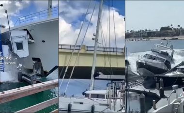 Disa video shfaqin momentet qesharake, nga dështimi në ankorim deri tek ngecja nën urë e jahteve