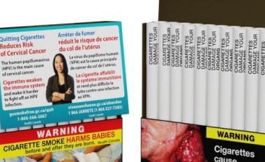 Çdo cigare kanadeze së shpejti do të ketë një paralajmërim për rrezikun shëndetësor