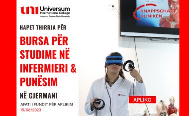 BURSA të plota në Infermieri dhe PUNËSIM në Gjermani ofrohen nga UNI-Universum International College dhe Klinika Gjermane “Knappschaft”