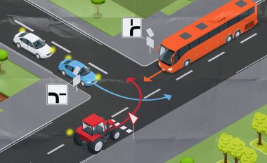 Traktori në rrugë i bën shoferët t’u ngrihen flokët përpjetë, por kur shfaqet në kryqëzim…