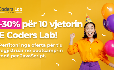 10 Vjetor i suksesshëm – zbritje 30% për Bootcamp-in Front-end në Coders Lab Kosova