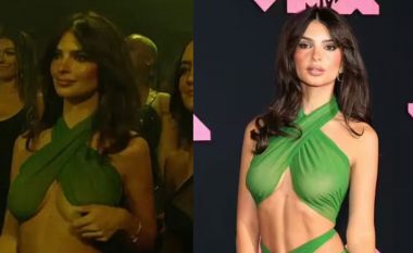 Emily Ratajkowski pëson një mosfunksionim të gardërobës gjatë MTV VMA