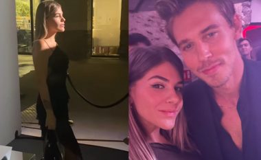 E ftuar në Javën e Modës në Paris, Sarah Berisha pozon përkrah aktorit Austin Butler