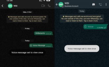 WhatsApp teston audio-mesazhet që mund të dëgjohen vetëm njëherë