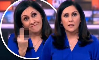 Nuk e dinte se ishte në transmetim direkt, prezantuesja e BBC ngrit para kamerës gishtin e mesëm