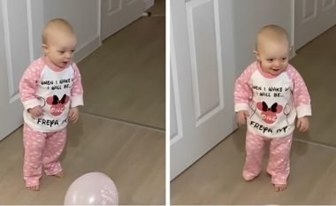 Reagimi i lezetshëm i vogëlushes kur u befasua për festën e saj të ditëlindjes