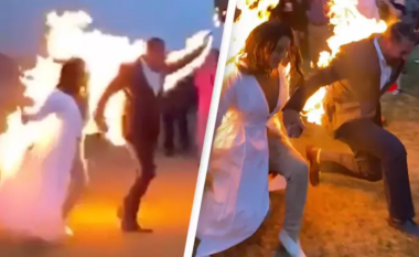 Nusja dhe dhëndri i vunë flakën vetes gjatë ceremonisë martesore