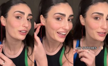 A është ky trendi më i çuditshëm – influencerja “qëndis” veshët për t’u dukur si vathë, videoja merr 8.6 milionë shikime në TikTok