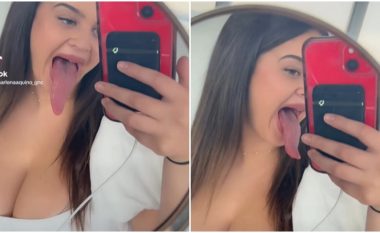 Një grua u bë sensacion në internet me gjuhën e saj të gjatë – kur ta shihni se çfarë mund të bëjë, “do të tronditeni”
