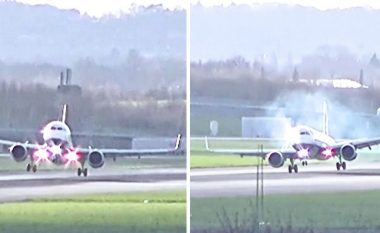 Aeroplani nuk arrin të aterrojë në pistë nga erërat e forta, e shtynin prapa fluturaken në Londër – piloti ia arrin qëllimit në tentimin e dytë