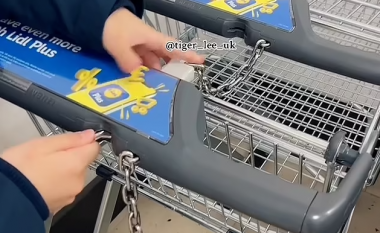 Gruaja befason me metodat për largimin e zinxhirit të karrocës së blerjeve