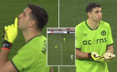Emiliano Martinez shmang përjashtimin gjatë gjuajtjes së penalltive falë një rregulli pak të njohur – ai ngacmoi tifozët e Lille