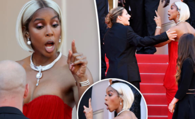 Moment i sikletshëm në Kanë – këngëtarja Kelly Rowland shihet duke qortuar një roje sigurie