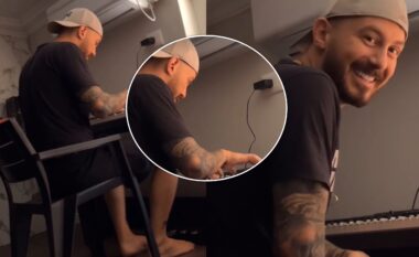 ‘Bëhet i gjallë” – Heidi Baci publikon një video të Romeos duke i rënë pianos