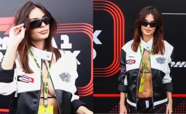 Emily Ratajkowski tregon dekoltenë e saj me bikini dhe xhaketë garash, në Çmimin e Madh të F1 në Monako