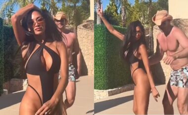 Nicole Scherzinger shfaq figurën e saj mahnitëse me një rroba banje, në një video të publikuar