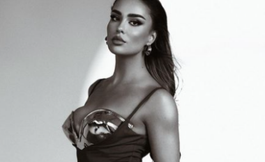 Xhensila Myrtezaj merr vëmendje me një fustan elegant të kuq, në setin e fundit fotografik