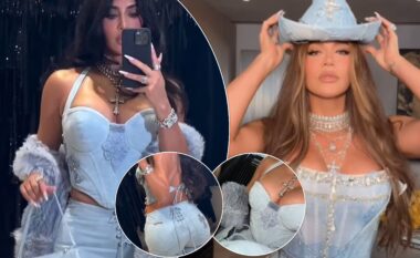 Kim Kardashian dhe motra Khloe shkëlqejnë me një dukje kauboji, për të festuar 40-vjetorin e kësaj të fundit