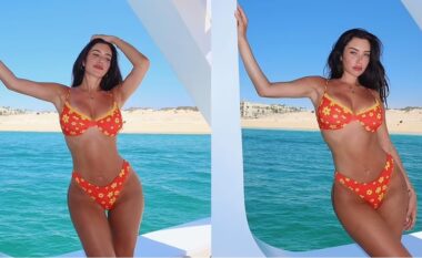 Shoqja e ngushtë e Kylie Jenner, Anastasia, shfaq linjat e saj të tonifikuara në bikini portokalli