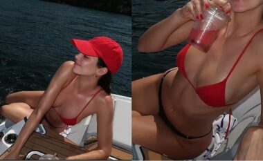 Kendall Jenner mahnit me paraqitjen në bikini të kuqe gjatë pushimeve