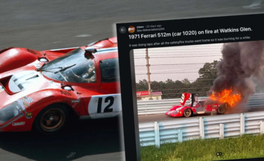 Publikohen fotot e një Ferrari 512M të përfshirë nga flakët