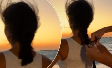 Georgina Rodriguez merr vëmendje teksa pren flokët dhe i gjuan në oqean