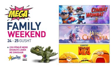 Dhurata për të gjithë fëmijët në Mega Family Weekend në CineStar me 24 dhe 25 gusht