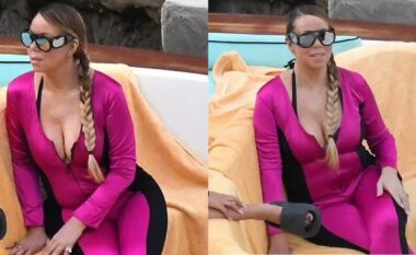 Mariah Carey duket në formë të mrekullueshme në një kostum rozë, ndërsa shijon një shëtitje me varkë në Itali