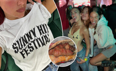 Dua Lipa publikon fotografi të tjera nga festivali “Sunny Hill”, ndër to edhe një ku shihet duke shijuar qebapët e Kosovës